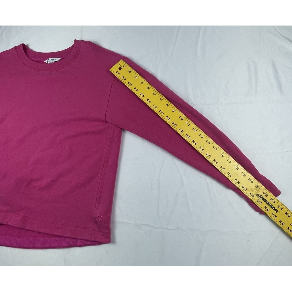 ATHLETA WOMENS MEDIUM PINK CREWNECK SWEATSHIRT HI LOW HEM LONG SLEEVE ATHLEISURE - Picture 5 of 12